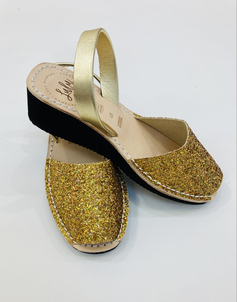 Gold glitter wedges online