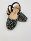 LULU AVARCAS BLACK WEDGE IN BLACK & WHITE SPOT (HIDE)