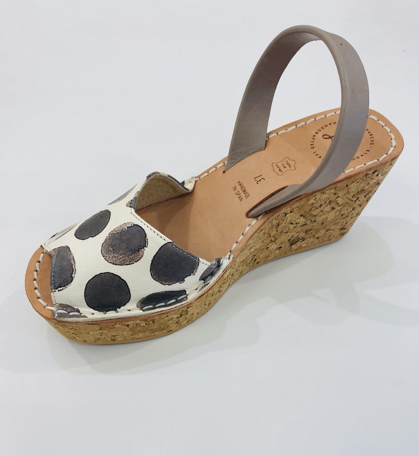 LULU AVARCAS LEATHER CORKS WITH SPOTTY PRINT