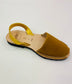 LULU AVARCAS MUSTARD SANDAL WITH GOLD STRAP