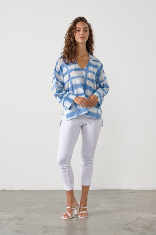 CAJU TIE DYE BLOUSE IN BLUE