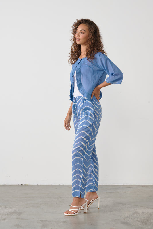 CAJU COTTON TIE DYE PANTS IN BLUE