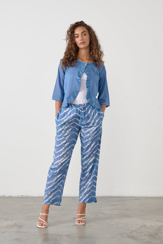 CAJU COTTON TIE DYE PANTS IN BLUE