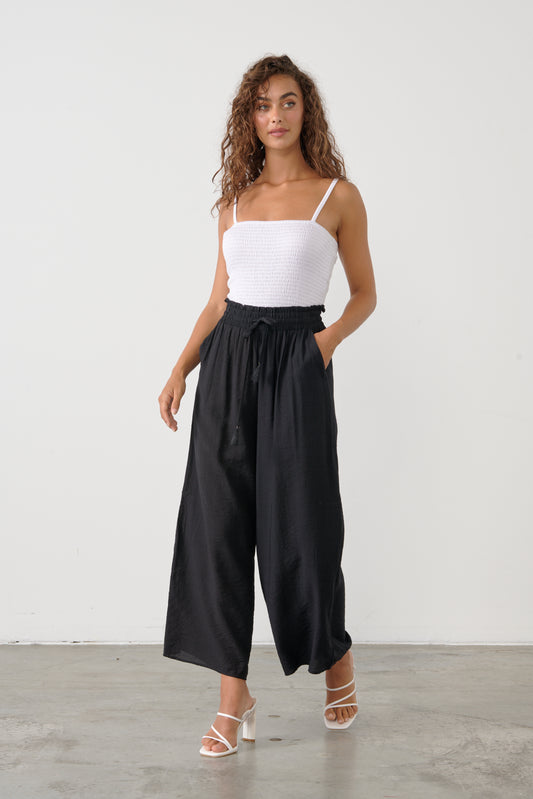 CAJU SUMMER WIDE LEG PANT IN BLACK