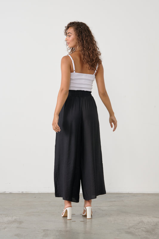 CAJU SUMMER WIDE LEG PANT IN BLACK