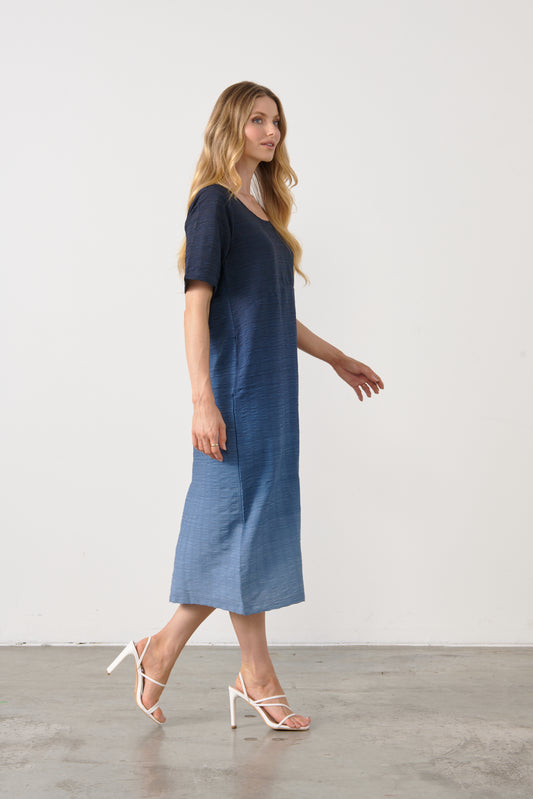 HOLMES & FALLON BLUE OMBRE DRESS