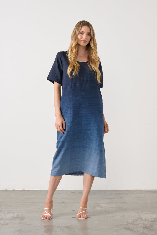 HOLMES & FALLON BLUE OMBRE DRESS