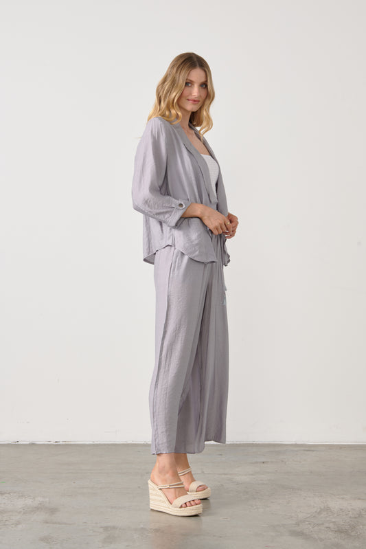 CAJU SUMMER WIDE LEG PANT IN SILVER