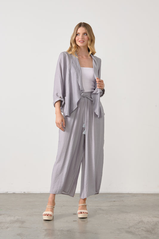 CAJU SUMMER WIDE LEG PANT IN SILVER