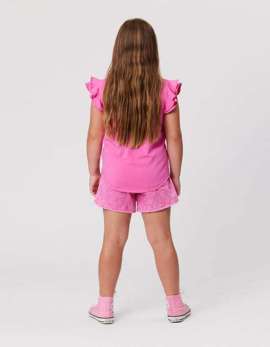 KISSED BY RADICOOL PINK CUPCAKE FRILL TEE