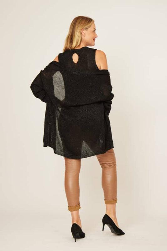 LA STRADA KNIT CARDI IN BLACK