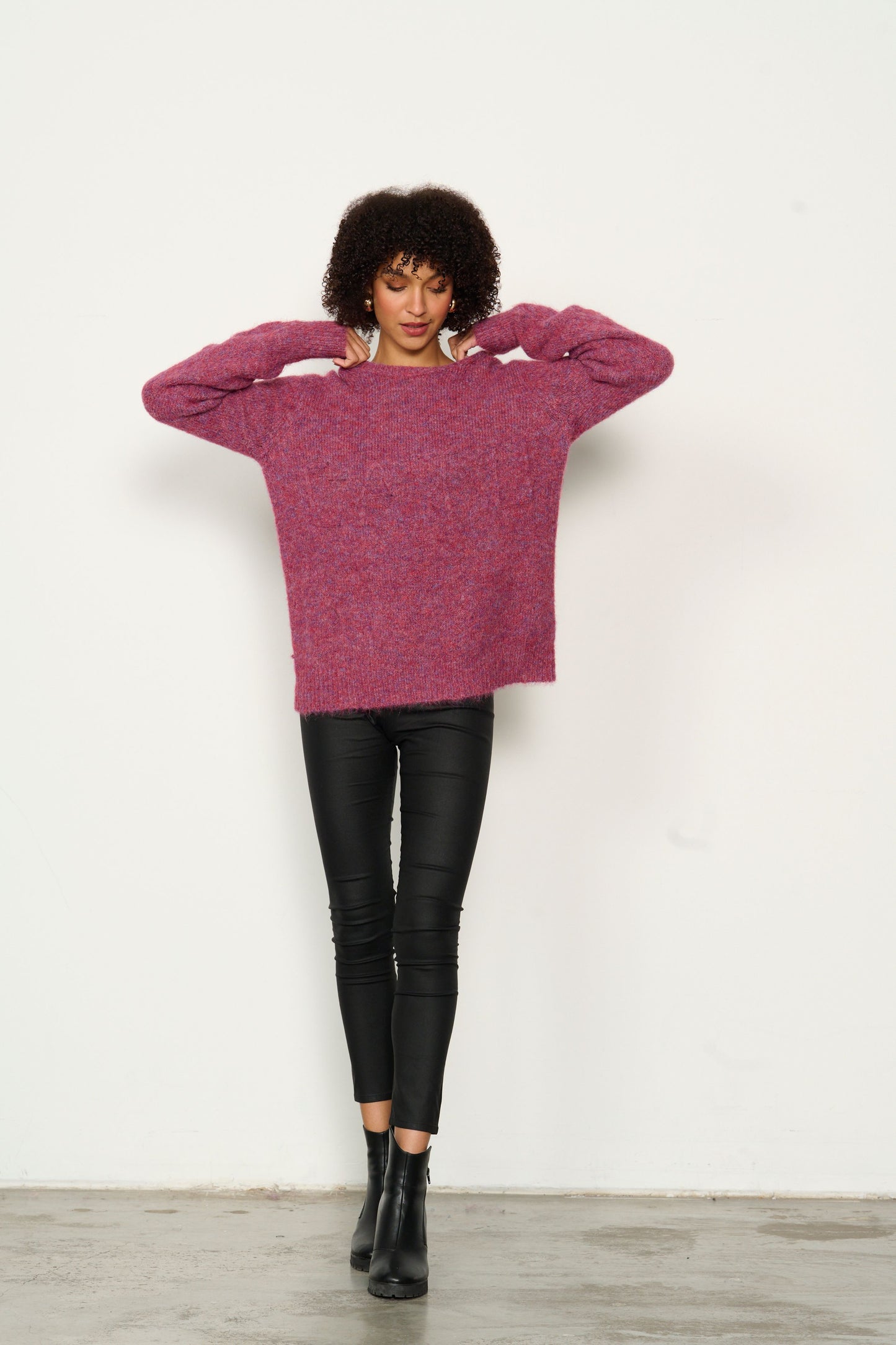 CAJU WOOL BLEND KNIT IN BERRY