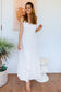 SALTY PALM WHITE EYELET EMBROIDERED DRESS