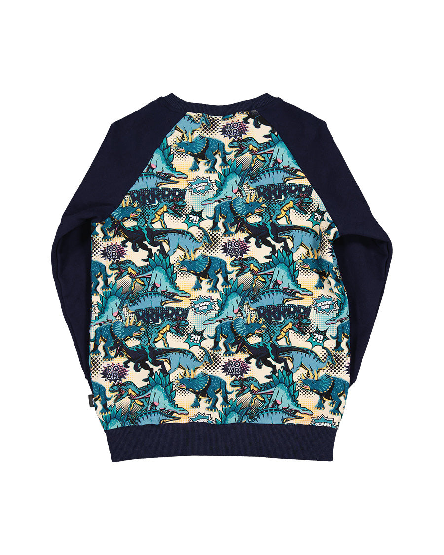 RADICOOL DUDE DINO RAGLAN CREW