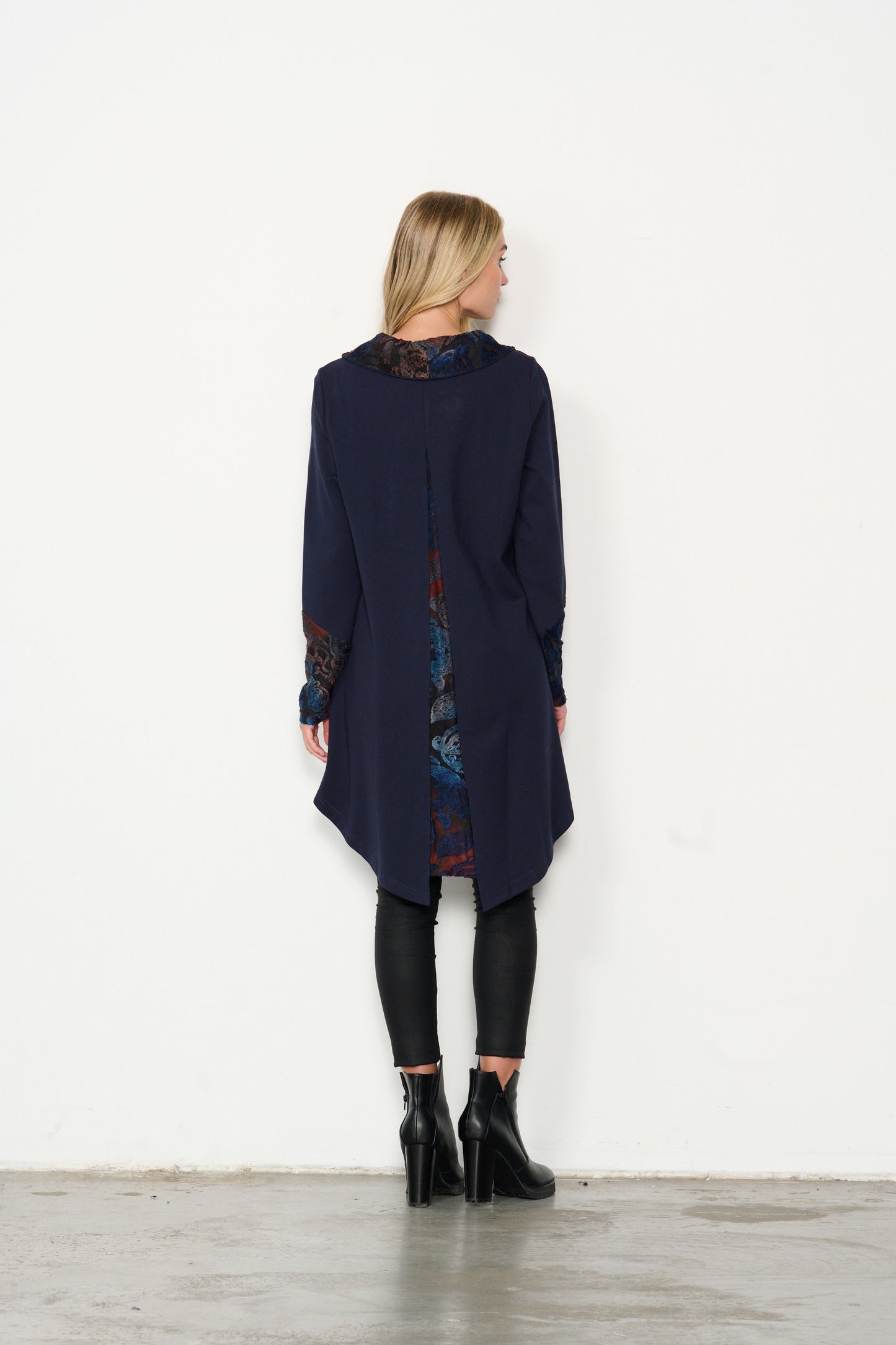 HOLMES & FALLON NAVY JAQUARD TUNIC