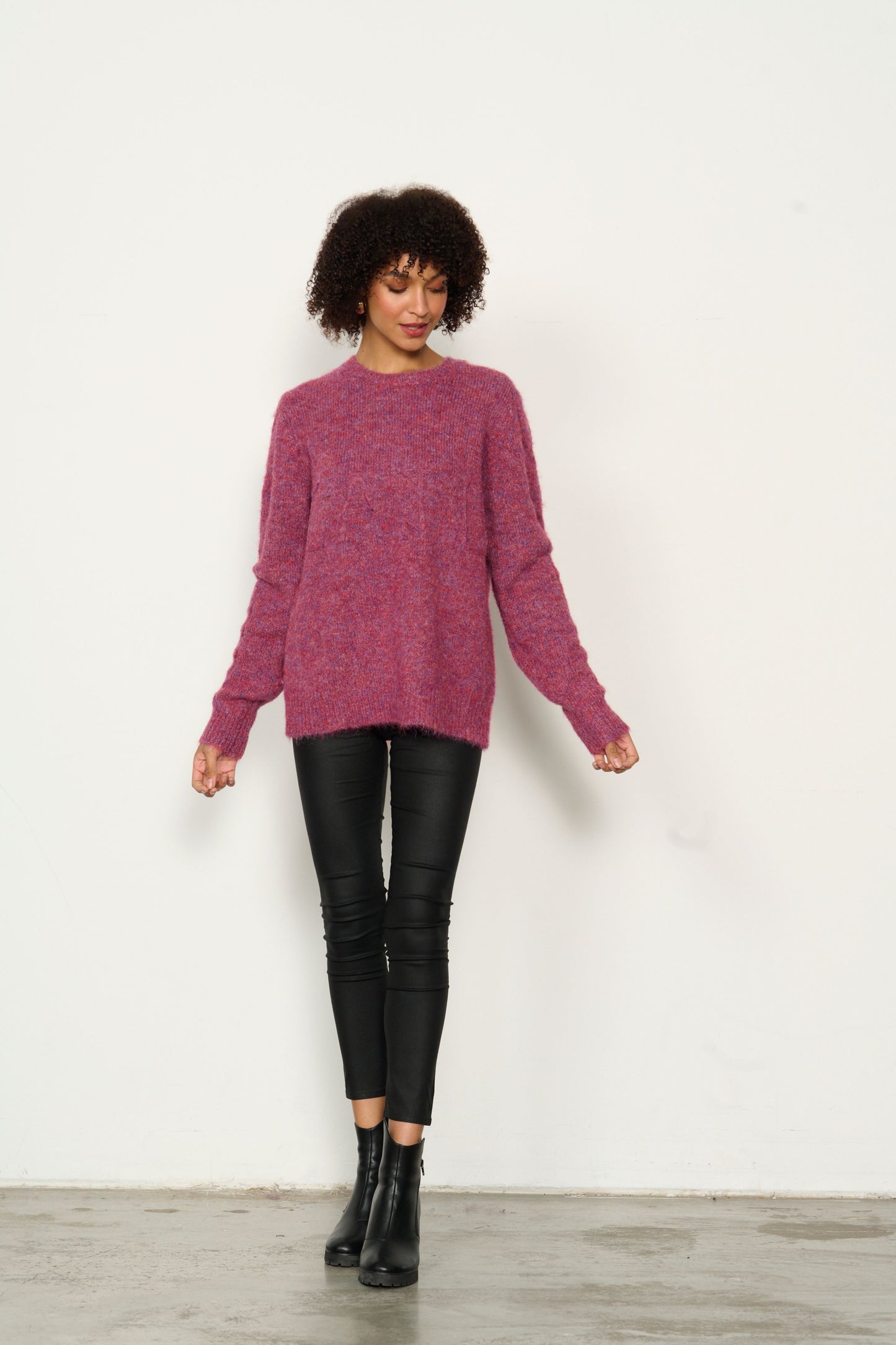 CAJU WOOL BLEND KNIT IN BERRY