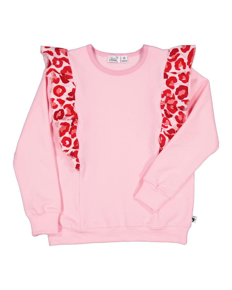 KISSED BY RADICOOL LEOPARD FRILL CREW